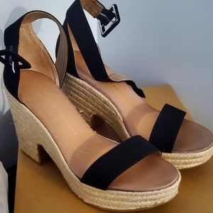 Single strap wedge heels